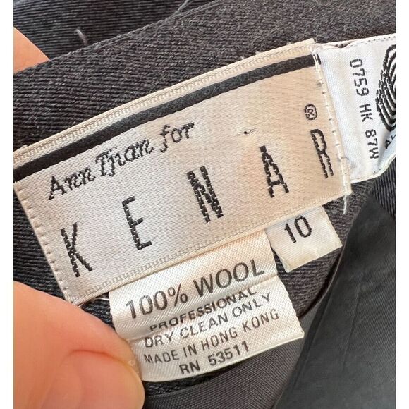 ANN TJIAN for KENAR gray wool lined twill straight pencil size 10 - Picture 8 of 8